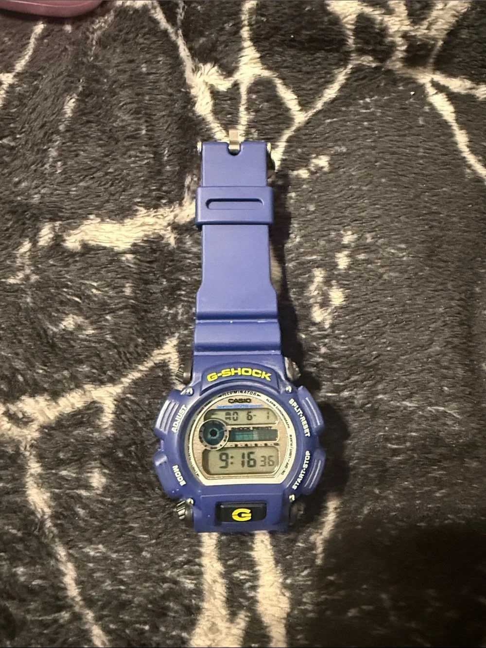 G-Shock Blue Digital Watch with Yellow Accents Never used
